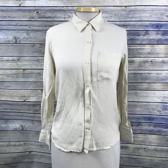 Talula Womens button down shirt Cream Collared - Picture 1 of 8